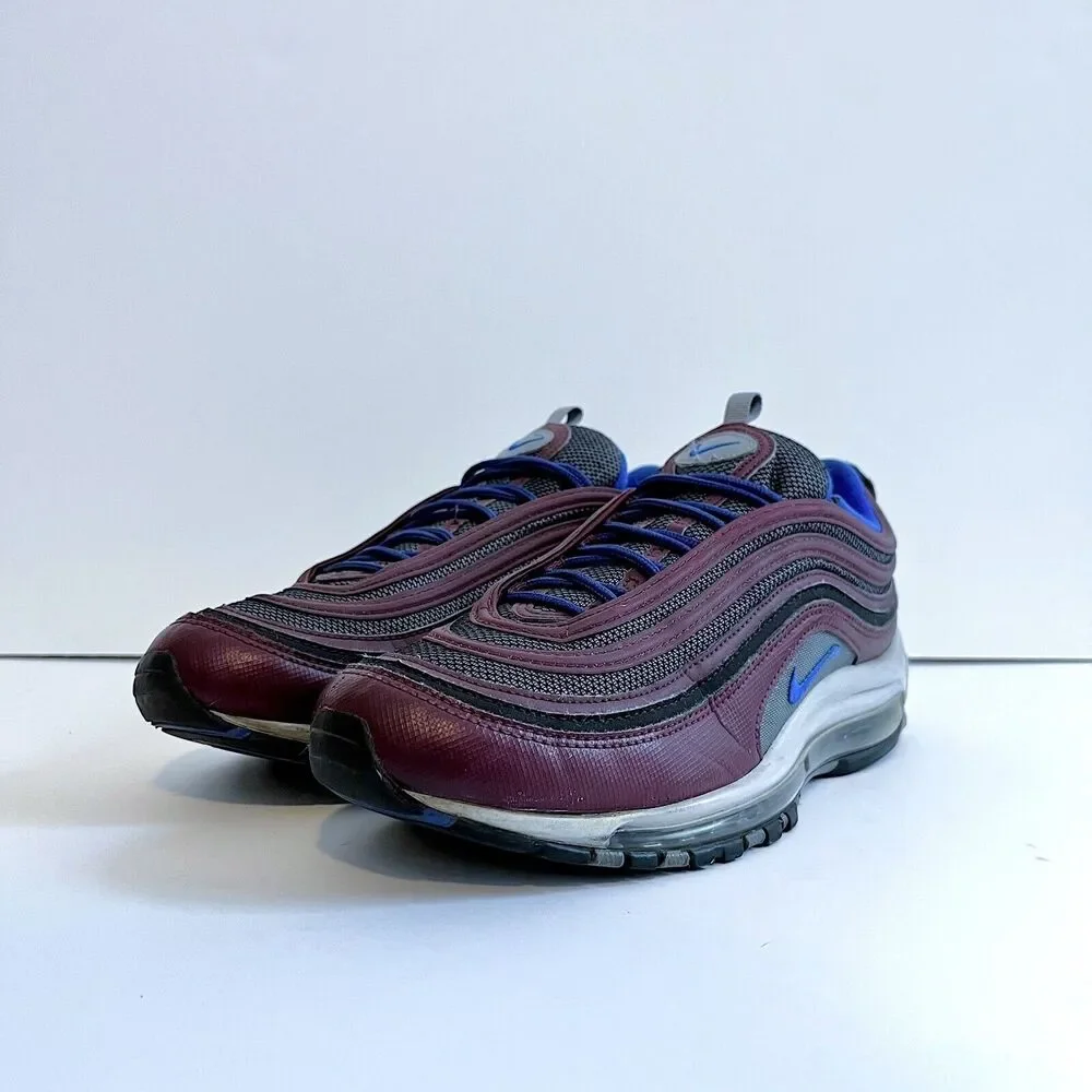 2018 Nike Air Max 97 Night Maroon Cool Grey Racer Blue 921826-012 Rare Sz 10